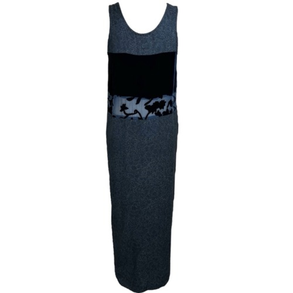 Citron by Santa Monica Vintage Maxi Dress Silk Blend Burnout Velvet Size Small - Picture 8 of 8